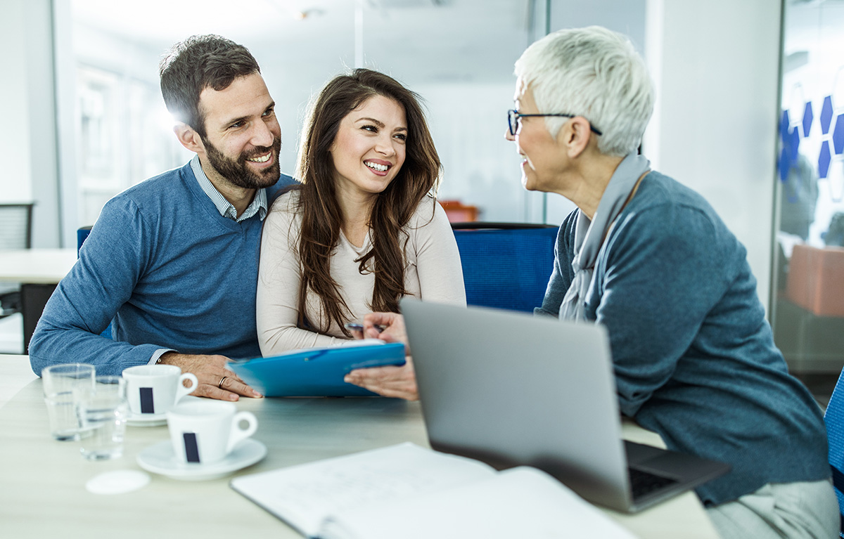 Insurance advisor helping clients
